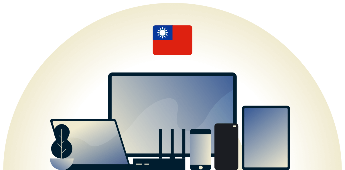 Una VPN en Taiw&aacute;n protegiendo una gran variedad de dispositivos.